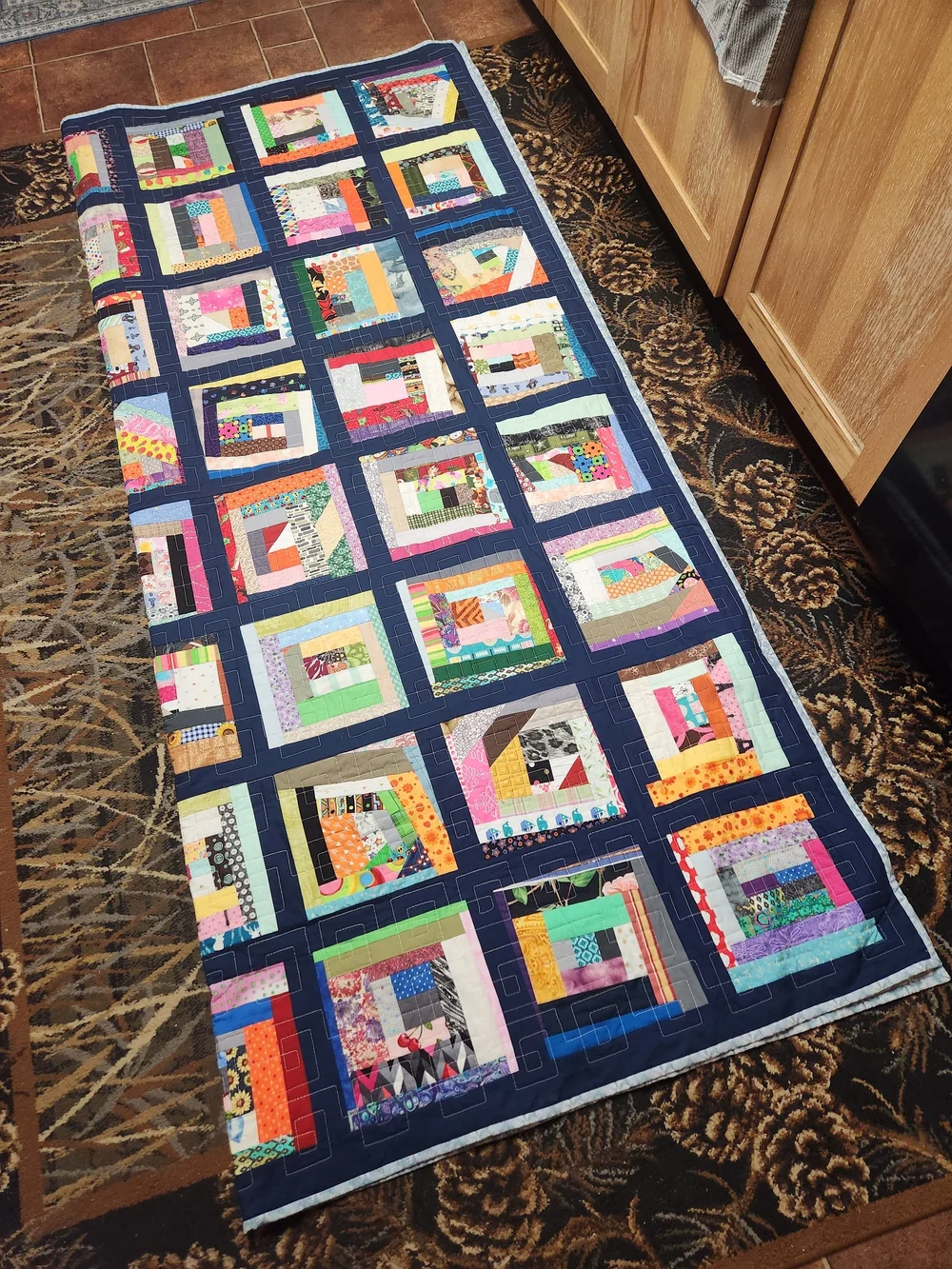 Handmade Multicolor Patchwork Quilt Runner -